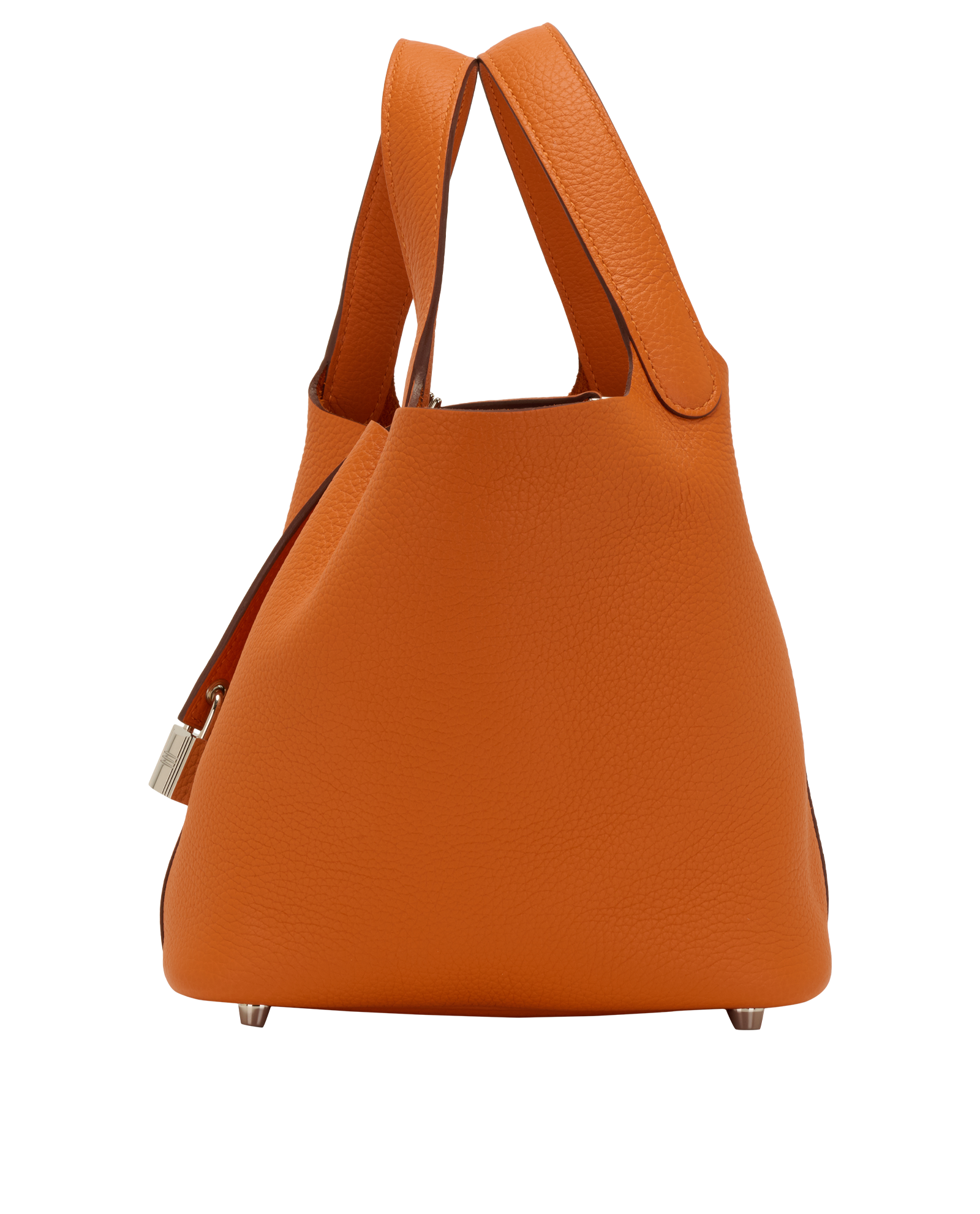 Picotin 18 In Clemence Orange, &pound;3,500, Handbags, Orange, Leather, Bottom view